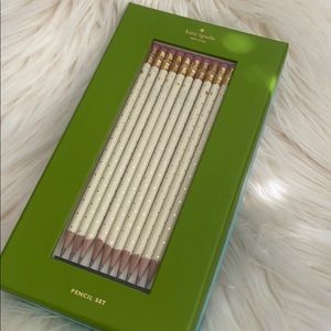 Kate Spade gold polka dot pencil set